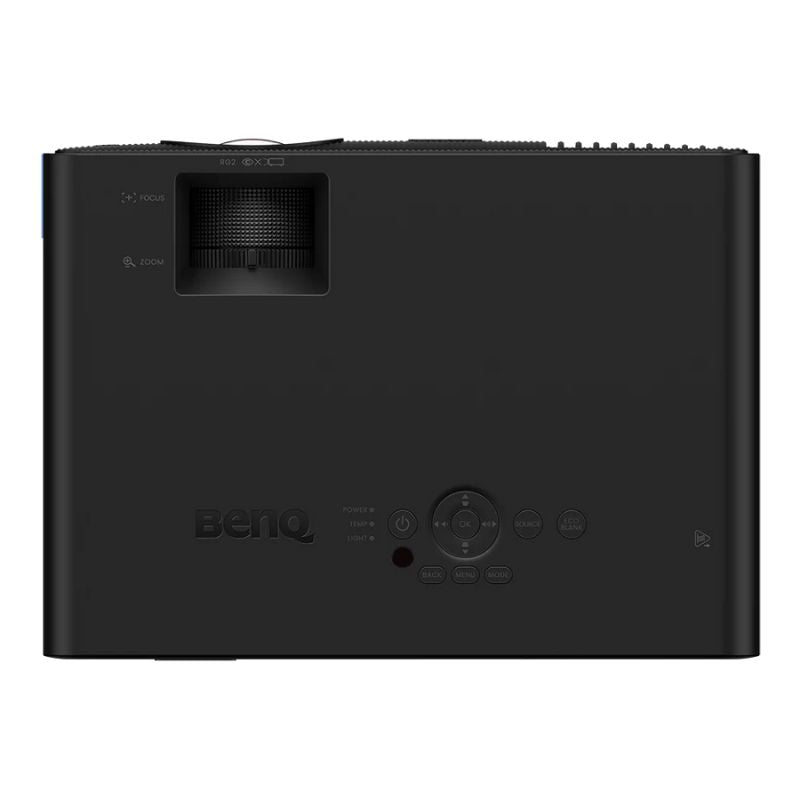 Beamer van BenQ voor Indoor Golfsimulator onderaanzicht met knopjes en witte achtergrond