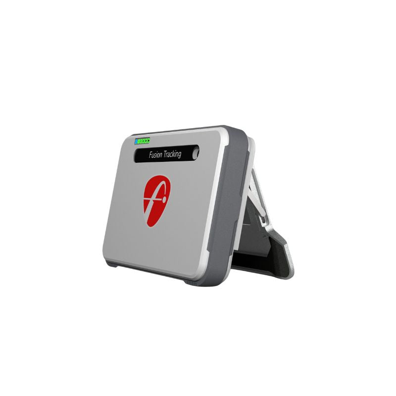 Flightscope Mevo 2024 Edition Launch Monitor, graues Model, seitliche Vorderansicht
