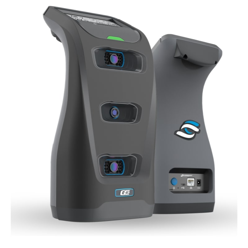 Foresight Sports GC3 Launch Monitor für Golfer, schwarz, Vorder- und Rückseite nebeneinander