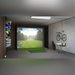 Foresight Sports GC Quad Golf Simulator set-up in der Garage eines Hauses.