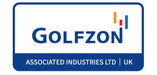 Hier wird das Logo von Golfzon, Hersteller und bekannte Marke von Golfsimulatoren, gezeigt.
