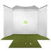 HomeCourse Pro Screen 180 Golfkaefig mit Turfmatte und weißem Hintergrund