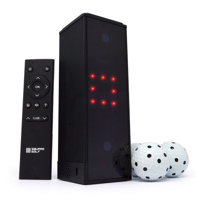 Square Golf Launch Monitor Vorderansicht mit weißem Hintergrund