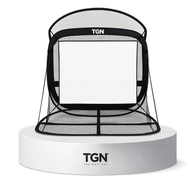 TGN-Golfnetz mit Impact-Screen, weißer Hintergrund.