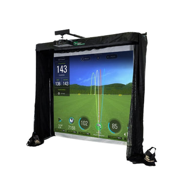 The Net Return Simulator Series Golfkäfig weiße Vorderansicht, komplett 