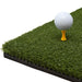 
    Tee Turf Golfmatte von SimSpace zur Verwendung auf Golfsimulatoren, Vorderansicht mit Golfball und Tee darauf